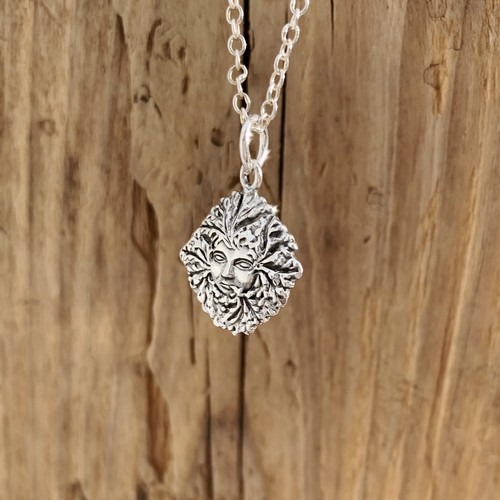 Green woman pendant necklace - woman,