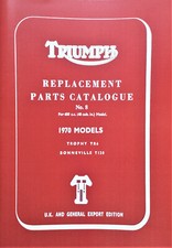 Triumph Parts Book Bonneville 650 Trophy 1970 Motorcycles Free UK Postage