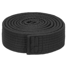 1.5" x 6.5 Ft 2m Polyester Taekwondo Colored Ranking Belt Black