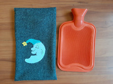Harris Tweed Hot Water Botlle Cover with Moon Design, Bottle Included