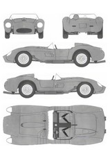 ferrari 250tr testarossa 1958 Blueprint Drawing A4 Photo