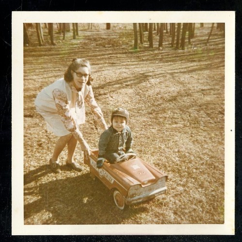 Vintage photo mom pushes - vintage,