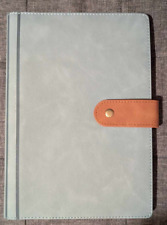 PU Blue Leather 6 Ring Notebook Travel Binder Planner Portfolio 9x7 inch A5