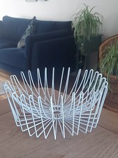 Vintage 90's IKEA Ehlen Johansson Tradig White Wire Fruit Bowl Basket MCM