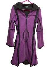 Coline Medieval Style Purple Dress Tunic Coat with Hood - Size M
