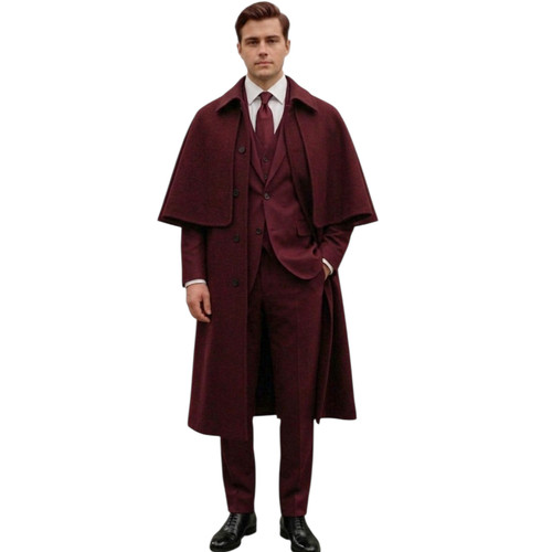 Mens burgundy inverness - burgundy,