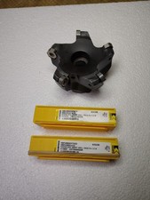 3" Dia. Kennametal Shell Mill With New Inserts 1" Arbor Hole Thru Cool 5 Flutes 