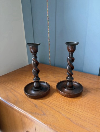 Pair antique vintage oak - antique,