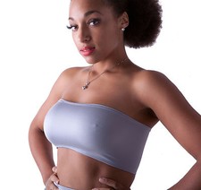 Boob Tube Top Silver Strapless