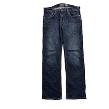 Levis Signature Jeans W33 L32 Mens Dark Blue Regular Straight Fit Stretch (E)