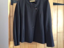 OSKA Jacket. Chocolate brown.  Side pockets. Size 1. (10-12).  Light wool.  Chic