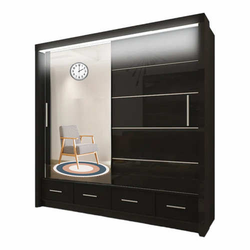 Wardrobe high gloss sliding - high,