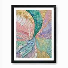 Mermaid Tail Mosaic Art Print