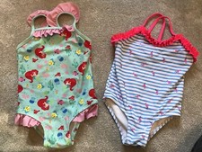 Matalan Baby Girls Swimming Costumes 12-18 Months Disney Ariel Flamingo