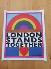 Peter Blake Poster London Stands Together with printed signature