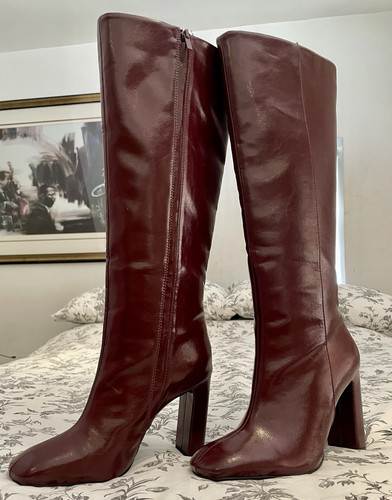 Zara women burgundy knee - zara,