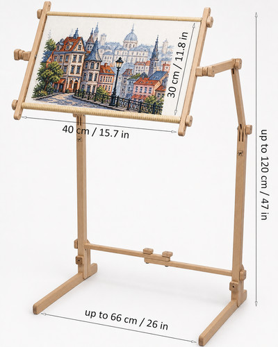 Wood floor embroidery stand - wood,