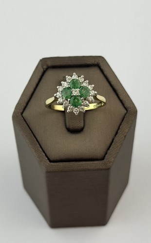 Emerald and diamond 18ct gold - emerald,