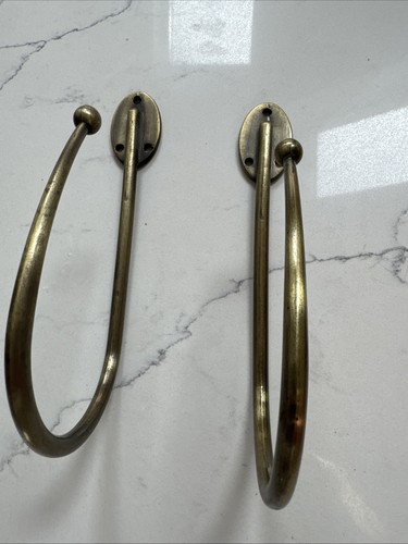 Pair antique brass curtain - antique,