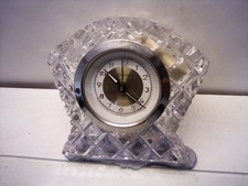 Bohemia Crystal Clock Stand with Clock, Mechanical wind up, Alarm 10 cm