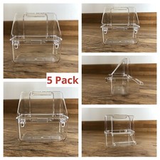 5 x Internal Bird Cage Feeder Drinker With Hooks For Finch Canary Etc