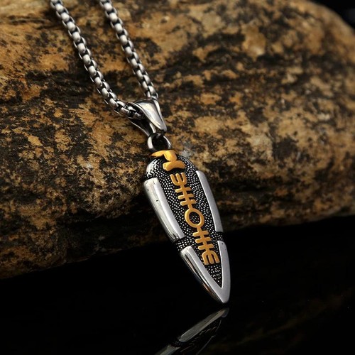 Men viking spear pendant - spear,