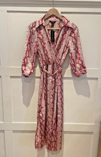 New Look  Gorgeous Satin Collared Snakeskin Print Maxi Dress Size 10 NWT