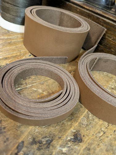 Leather strap stressed brown - leather,
