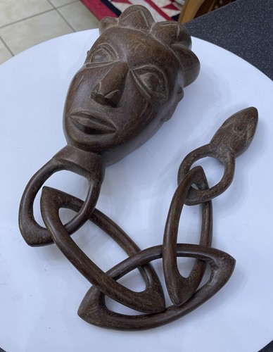 Vtg african wood wooden carved - wooden,