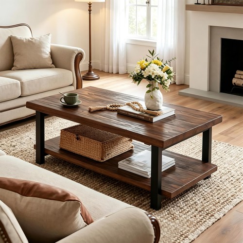 Rustic pine coffee table - coffee, with