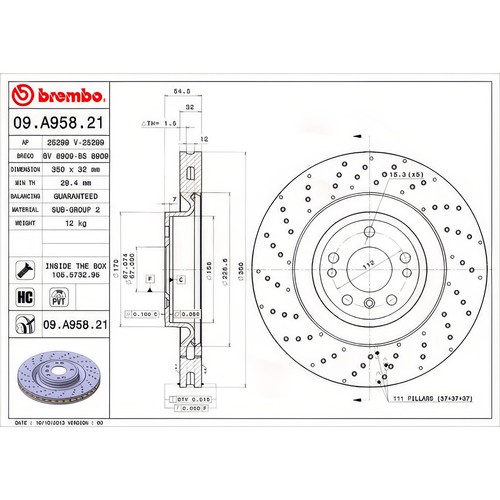 Brembo a958 brake disc - 09.a958.21,