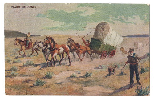 Horse covered wagon - covered,