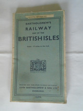 CLOTH Bartholomews Railway Map 1947 London, Crewe Derby  Leicester.  Lot Inserts