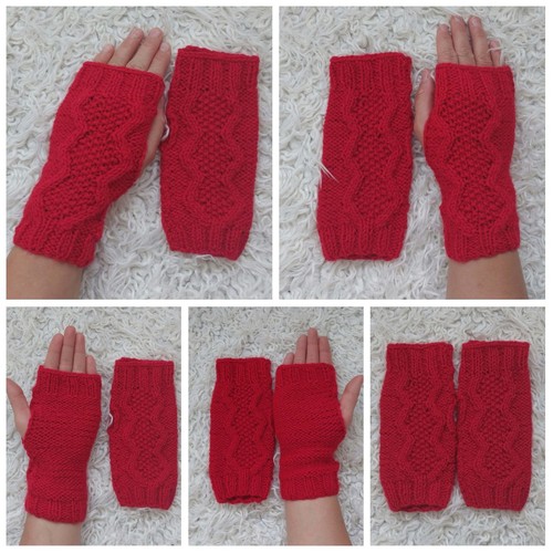 Hand knitted fingerless wrist - knitted,
