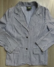 Hammerschmid Striped Blazer White & Navy Blue Jacket Smart Formal UK 14