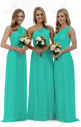 Chiffon one shoulder - shoulder, long