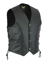 Men black braided motorcycle - black,