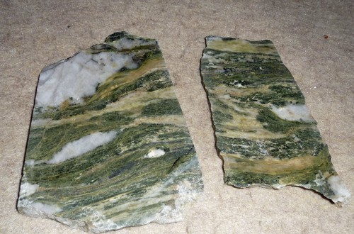 Green and white marble - ,