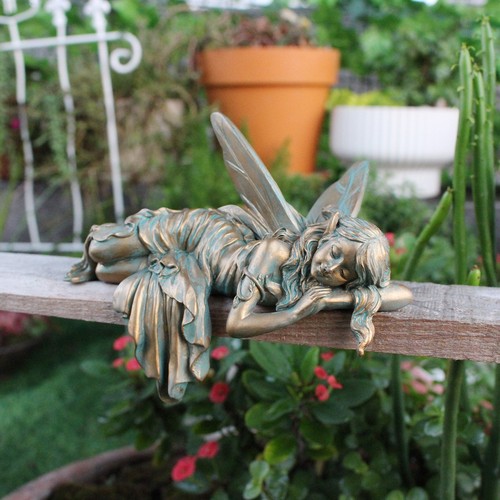 Sleeping garden fairy statue - sleeping,