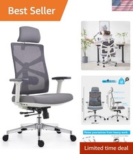Elegant Ergonomic Office Chair with Adaptive Backrest & Adjustable Headrest