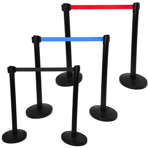 Retractable queue barrier post - retractable,