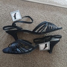 Lilley Womens Shoes/ Sandle Black Satin SIZE 4 Wide Fit