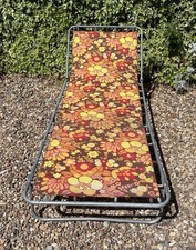 Vintage 1970’s Sun Bed Lounger Retro Floral Pattern Garden Camping BBQ Summer