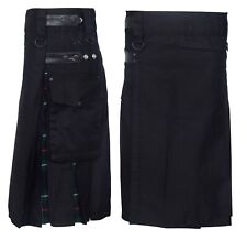Men's Hybrid Leather Straps, Cotton & Tartan Utility Kilt - Mackenzie