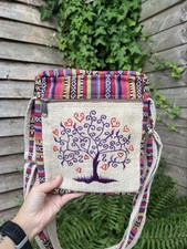 Hippie Boho Tree of life embroidery Unisex  Festival Cross Body Bag