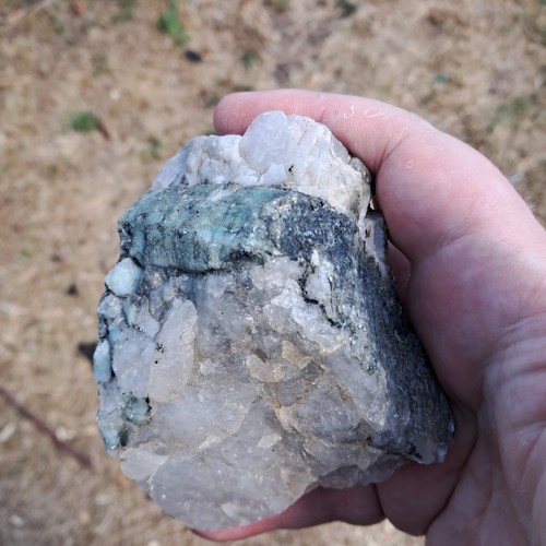 Emerald and quartz crystal - quartz,