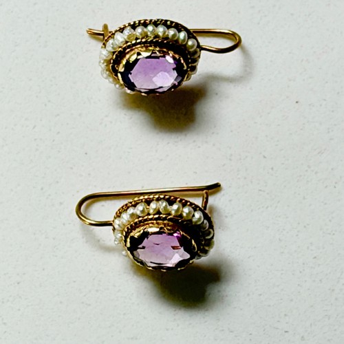 14k gold purple amethyst - purple, seed
