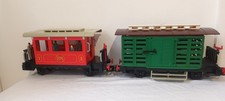 G scale 45mm 2x USED Playmobil Train Cattle Van Wagon Passenger Coach