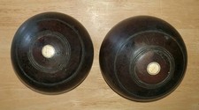 Vintage Wooden Lawn Bowls Pair Size 5