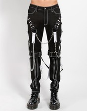 Gothic Trousers Black - White